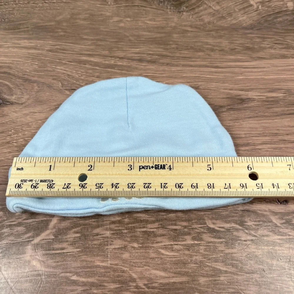 Baby Grand Baby Hats 0/3M Blue Dog Print Embroidered Cotton 2pk